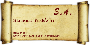 Strauss Aldán névjegykártya